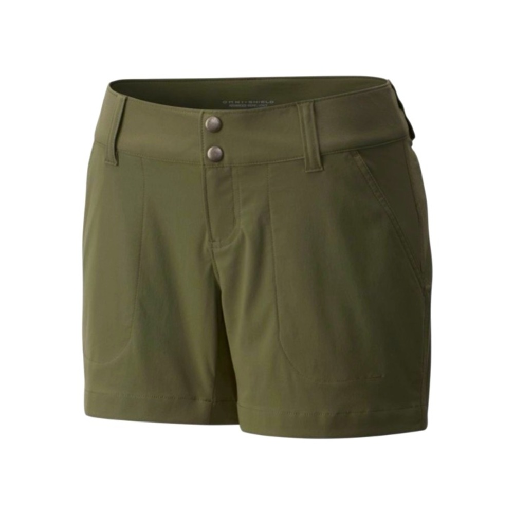 Columbia Titanium Omni Shield Olive Green Active Shorts Womens Size 8